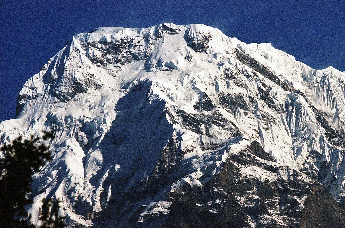 602 Annapurna South Close Up Early Morning From Past New Bridge